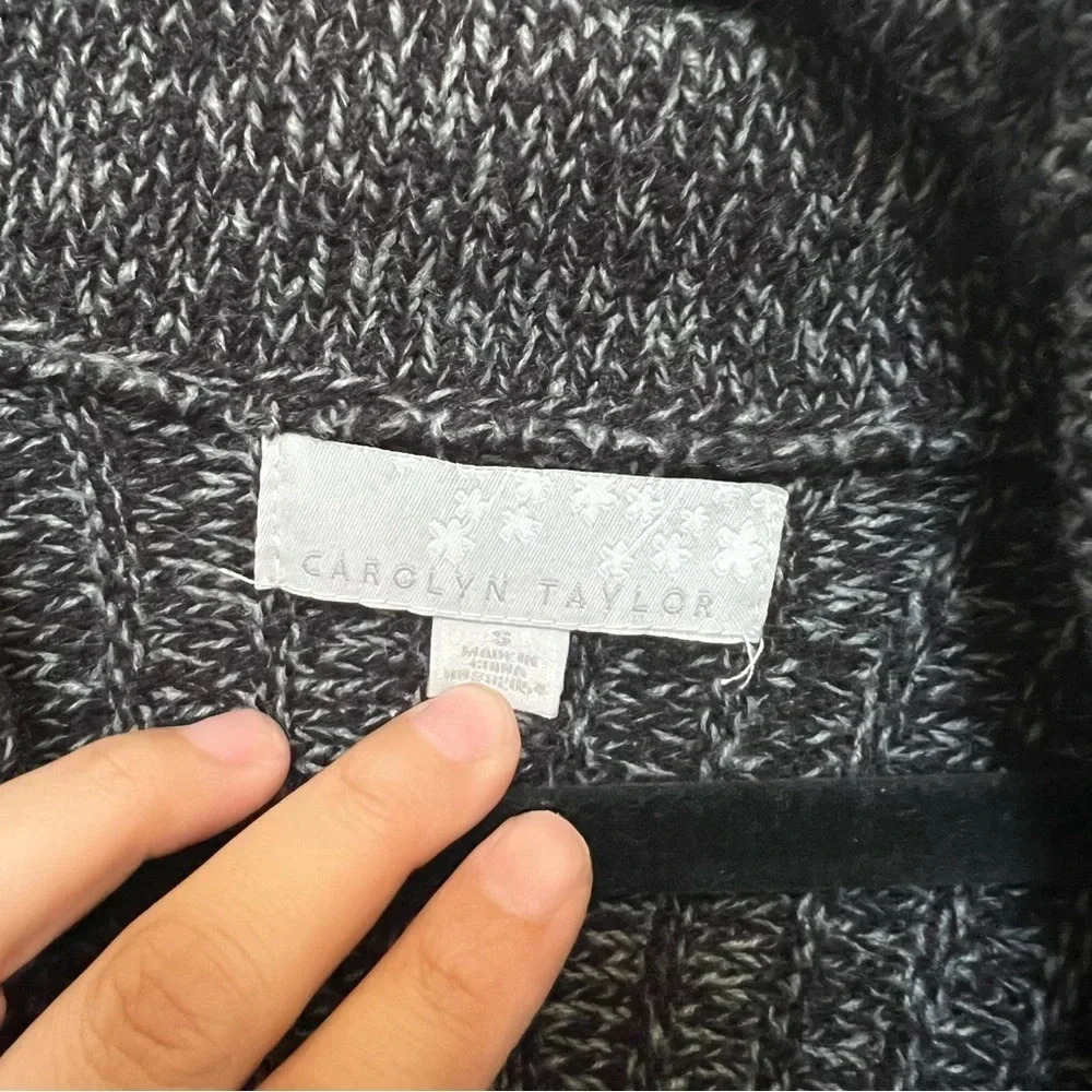 Carolyn Taylor Long Y2K Gray Cardigan Size Small - Picture 7 of 8